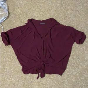 Maroon loose fitting top